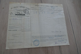 Connaissement Dampskibs Selskab Bordeaux Copenhague 1909 Olives Salées - Transporte