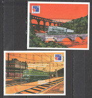 WW027 GRENADA GRENADINES TRANSPORT TRAINS PHILEX FRANCE 1999 2BL MNH - Trains