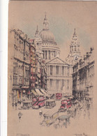 A3856 - ST PAUL'S LONDON  CATHEDRAL VINTAGE POSTCARD SENT TO BUDAPEST - St. Paul's Cathedral