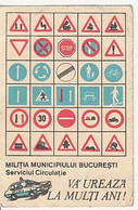 95435- HAPPY HEW YEAR, BUCHAREST POLICE, TRAFFIC SIGNES, 1975 SMALL CALENDAR, 1975, ROMANIA - Small : 1971-80