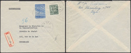 Exportation - N°768 Et 771 Sur Lettre En Recommandé + Obl Agence "Liège 28" (1950) > Bruxelles - Brieven En Documenten