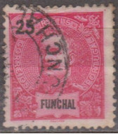 FUNCHAL  (Madeira) - 1898-1905,  D. Carlos I. Novas Cores E Valores.  25 R.   D. 11 3/4 X 12  (o)  MUNDIFIL  Nº 28 - Funchal