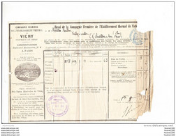 Facture De 1886 De La Compagnie Fermière De L' établissement Thermal De Vichy ( Recto Verso ) ATTENTION Mauvais état - 1800 – 1899