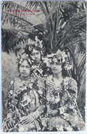 C. P. A. : TAHITI :  Trois Vahinés :Caroline, Maraa, Terrii, Timbre En 1913, RARE - Tahiti