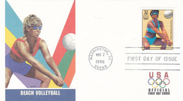 U.S.A. BEACH VOLLEYBALL, OLYMPICS. VOLLEY DE PLAGE, JEUX OLYMPIQUES. FDC 1996. ENVELOPPE.- LILHU - Voleibol