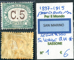 1897/19 SAN MARINO SEGNATASSE C 5  MH SASSONE 1 - Timbres-taxe