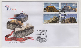 TURKEY,TURKEI,TURQUIE ,THE CASTLES  2009 ,FDC - Covers & Documents