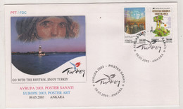 TURKEY,TURKEI,TURQUIE ,EUROPA 2003 POSTER ART 2003 ,FDC - Lettres & Documents