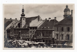 1931 KINGDOM OF SHS,SLOVENIA,MARIBOR,MAIN SQUARE,MARKETPLACE,POSTCARD,SENT TO NIS,USED - Yougoslavie