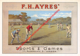 F.H. Ayres - Manufacturer Of Sports & Games Aldersgate London - Retro Affiche - Cricket