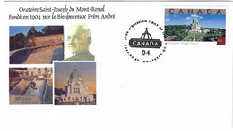 CANADA 2004 SOUVENIR COVER ST.JOSEPH ORATORY CENTENNIAL - Sobres Conmemorativos