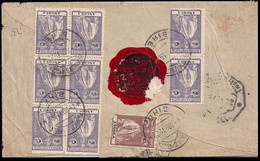 1922 - Bihé Angola To Suffolk U.S.A Franked With 9 Ceres Stamps,  With Religious Wax Seal. - Angola