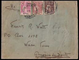 1932 - Lobito Angola To Waco U.S.A Via Lisbon Franked With 3 Ceres Stamps. - Angola