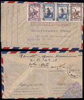 1945 Silva Porto Angola To Chicago Illinois,  U.S.A  Via Lisbon Franked With 4 Colonial Empire Stamps 2 With Overcharge. - Angola