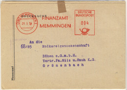 ALLEMAGNE / DEUTSCHLAND - 1954 Freistempel " FINANZAMT MEMMINGEN " Auf Drucksache (Merkblatt über Den Lohnsteuer...) - Cartas & Documentos