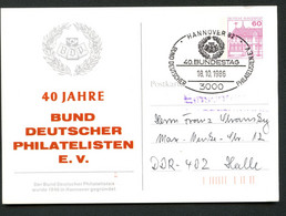 Bund PP106 B2/021a 40 J. BUND DEUTSCHER PHILATELISTEN Sost. Hannover 1986 - Postales Privados - Usados