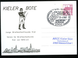 Bund PP106 B2/032a KIELER BOTE STADTANSICHT Sost. Kiel 1987 - Postales Privados - Usados