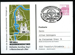 Bund PP106 B2/045 ABTEI MISSIONSBENEDIKTINER Sost. Münsterschwarzach Abtei 1984 - Privé Postkaarten - Gebruikt