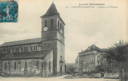 CPA FRANCE 46" Lacapelle Marival, L'église Et Le Château". - Lacapelle Marival