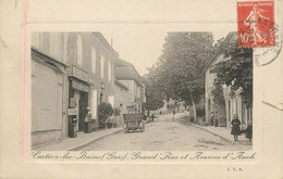 CPA FRANCE 32 " Castera Les Bains, Grande Rue Et Avenue D'Auch". - Castera