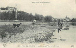 CPA FRANCE 63 "Pont Du Château, Les Bords De L'Allier Et Le Château". - Pont Du Chateau