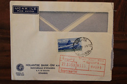 Turquie 1955 Türkei Cover Enveloppe Turkey Türkiye Air Mail Par Avion - Lettres & Documents