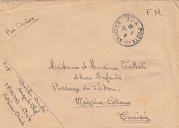 LETTRE FM AVION - T.O.E   - 6eme CIE EXTREME ORIENT  - 1/3/47 POUR MEGRINE COTEAUX TUNISIE - Vietnamkrieg/Indochinakrieg