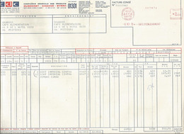 Facture , Alcool , CDC, Dubonnet , Cinzano , Byrrh , 1970 ,congé Contributions Indirectes , Frais Fr 1.85 E - Food