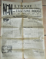 Rare Journal 100 % D'origine L'époque Du 6 Mai 1946 Non Au Fascisme Rouge - Otros