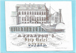 Oostende  *  Porseleinkaart  -  Apleton's Ship Hotel - On The Quai, 15, Opposite The Steam Pakets (Carte Porcelaine) - Porseleinkaarten