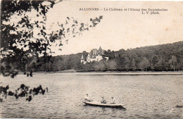 72 ALLONNES LE CHATEAU ET L' ETANG DES HAUTEBELLES ANIMEE BARQUE - Allonnes