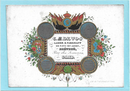 Gent  *  (Carte Porcelaine)  E.F. De Vos - Lamier Et Fabricant De Rots En Acier - Rue Des Semeurs, Gand - Cartes Porcelaine