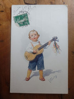 CPA  Signé K. Feiertag  - Bébé Jouant De La Guitare  -  Daté En 1913 - Feiertag, Karl