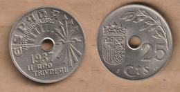 ESPAÑA 25 Centimos  1937 Copper-nickel  • 7 G • ⌀ 25 Mm KM# 753 - 25 Céntimos