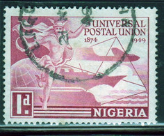 Nigeria 1949  George  VI  single 1d Stamp From The 75th Anniversary Of The UPU Set In Fine Used. - Nigeria (...-1960)