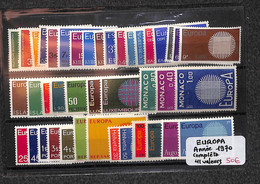 EUROPA - Année Complete 1970 Xx (neufs Sans Charnières) - 1970-1979