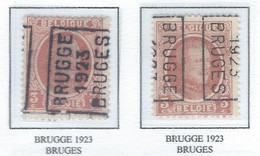 Préo Roulette 1923   -   COB 192 -  (3c. Rouge-brun BRUGGE  1923  BRUGES) - Roller Precancels 1920-29