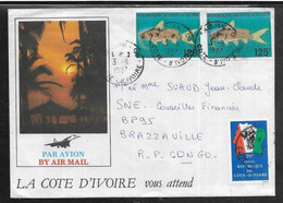 Thème Poissons - Côte D'Ivoire - Enveloppe - TB - Fishes
