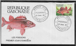 Thème Poissons - Gabon - Enveloppe - TB - Fische