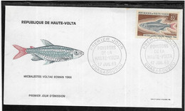 Thème Poissons - Haute-Volta - Enveloppe - TB - Fishes