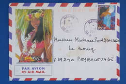 Q23 TAHITI BELLE LETTRE 2011 PETIT BUREAU MAHINA POUR PEYRELEVADE FRANCE+ AFFRANCH. PLAISANT - Tahití