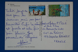 Q23 TAHITI BELLE CARTE  2012 MOREA  POUR LE RAINCY FRANCE+ AFFRANCH. PLAISANT - Tahiti