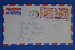 Q23 RHODESIA BELLE LETTRE 1963 SALISBURY POUR PARIS FRANCE+ AFFRANCH. PLAISANT - Southern Rhodesia (...-1964)