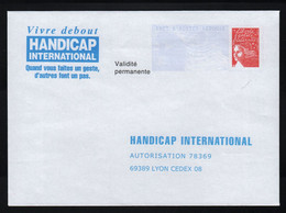 France PAP Prêt à Poster Réponse Postréponse Type Luquet 155 X 110  Handicap International - PAP: Ristampa/Luquet