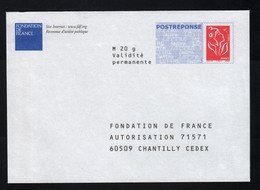 France PAP Prêt à Poster Réponse Postréponse Type Lamouche 155 X 110  Fondation De France - PAP : Antwoord /Lamouche