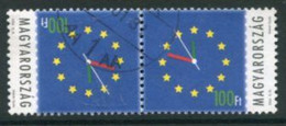 HUNGARY 2004 EU Entry III Tete-beche Pair Used.  Michel 4837 Kd - Gebraucht