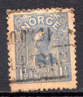 NORVEGE - 1907 - N° 64 - 1 1/2  K. Outremer - (Haakon VII, Roi De Norvège) - Used Stamps