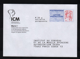France PAP Prêt à Poster Réponse Postréponse Type Ciappa-Kavena 155 X 110  ICM  Institut Du Cerveau - Prêts-à-poster:Answer/Ciappa-Kavena