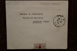 France 1944 Franchise Postale FP Adressée à Lectoure Service Des Prisonniers De Guerre CRF Croix Rouge Française Cover - Oorlog 1939-45