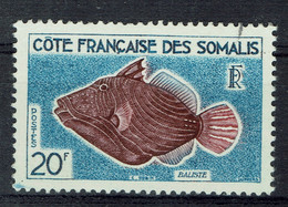 Côte Des Somalis, 20f, Poisson, Baliste, 1959, Obl, TB - Gebruikt